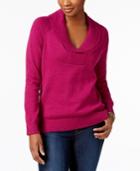 Karen Scott Shawl-collar Cotton Sweater, Created For Macy's