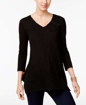 Style & Co Lace-yoke Handkerchief-hem Tunic, Only At Macy's