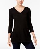 Style & Co Lace-yoke Handkerchief-hem Tunic, Only At Macy's
