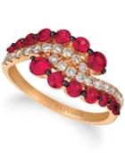 Le Vian Milestone Passion Ruby (1 1/8 Cttw) And Nude Diamonds (3/8 Cttw) Ring Set In 14k Rose Gold