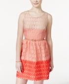 As U Wish Juniors' Sleeveless Ombre Belted Dress