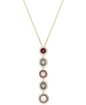 Swarovski Gold-tone Crystal & Imitation Pearl Pendant Necklace, 14-7/8 + 2 Extender