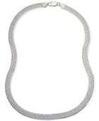 Giani Bernini 18 Herringbone Chain Necklace In Sterling Silver, Created For Macy's