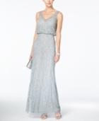 Adrianna Papell V-neck Beaded Gown