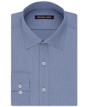 Michael Kors Blue Velvet Check Dress Shirt