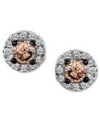 Le Vian Chocolate Diamond (1/4 Ct. T.w.) And White Diamond Accent Stud Earrings In 14k White Gold