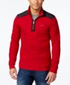 Calvin Klein Men's Quarter-zip Mixed-media Sweater, A Macy's Exclusive Style