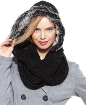 La Fiorentina Scarf, Hooded Scarf With Faux Fur Trim