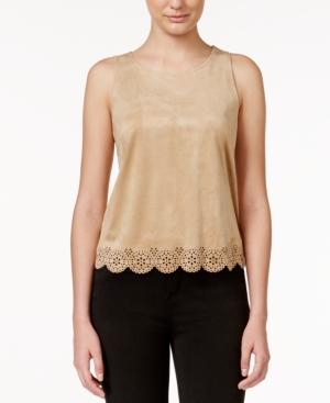 Kensie Sleeveless Faux-suede Top