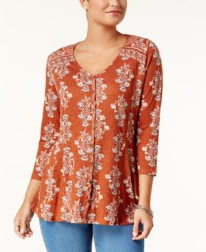 Style & Co Floral-print Blouse, Created For Macy's