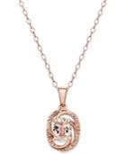 Morganite (5/8 Ct. T.w.) And Diamond Accent Pendant Necklace In 14k Rose Gold-plated Sterling Silver