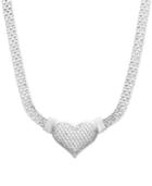 Diamond Necklace, Sterling Silver Diamond Heart Mesh Necklace (1/2 Ct. T.w.)