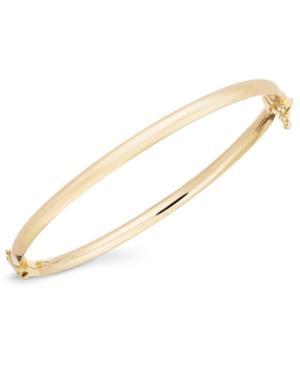 10k Gold Bracelet, Solid Hinge Bangle