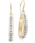 14k White Or Yellow Gold Earrings, Diamond Accent Teardrop Earrings