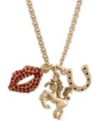 Rachel Rachel Roy Gold-tone Colored Pave Triple-pendant Necklace