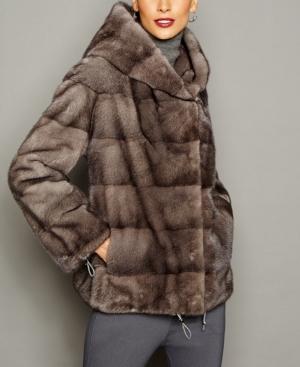 The Fur Vault Mink Fur Hooded Jacket