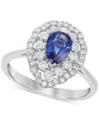Sapphire (4/5 Ct. T.w.) And Diamond (1/2 Ct. T.w.) Ring In 14k White Gold