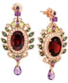 Le Vian Crazies Collection Raspberry Rhodolite Garnet (10 Ct. T.w.) And Multistone (3-5/8 Ct. T.w.) Drop Earrings In 14k Rose Gold