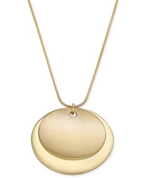 Charter Club Gold-tone Round Pendant Necklace, Created For Macy's