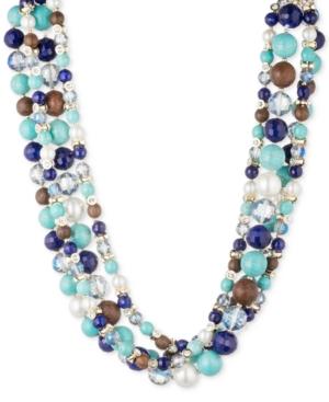 Anne Klein Gold-tone Bead And Crystal Torsade Necklace