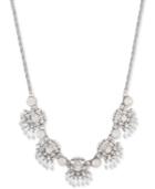 Marchesa Silver-tone Crystal & Imitation Pearl Cluster Collar Necklace, 16 + 3 Extender