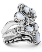 American West White Mother Of Pearl Three Piece Ring Set In Sterling Silver