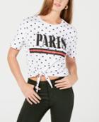 Rebellious One Juniors' Paris Cotton Tie-front T-shirt
