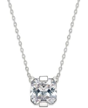 Inc International Concepts Cubic Zirconia Asscher-cut Crystal Pendant Necklace, Only At Macy's
