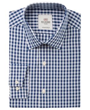 Ben Sherman Men's Slim-fit Royal Dobby Check Dress Shirt