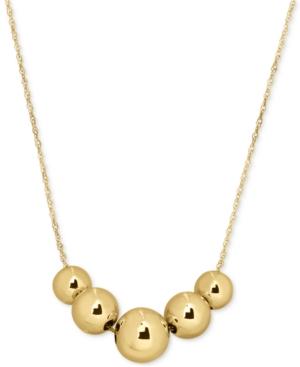 Large Bead Collar Necklace In 10k Gold