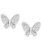 Effy Kidz Children's Diamond Butterfly Stud Earrings (1/6 Ct. T.w.) In 14k White Gold