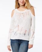 One Hart Juniors' Ripped Cold-shoulder Sweater, Created For Macy's