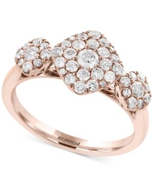 Pave Rose By Effy Diamond Tri-cluster Ring (3/4 Ct. T.w.) In 14k Rose Gold