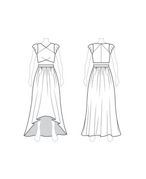 Fame And Partners 2-pc. Cap-sleeve Dress With High-low Hem