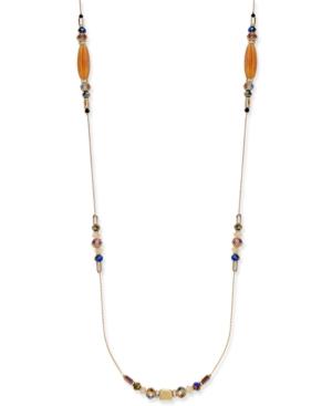 Inc International Concepts Gold-tone Multicolor Bead Long Illusion Necklace, Only At Macy's