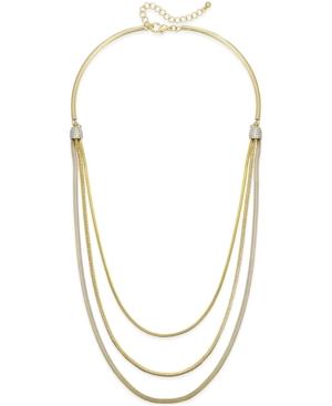 Inc International Concepts Gold-tone Triple Layer Necklace, Only At Macy's
