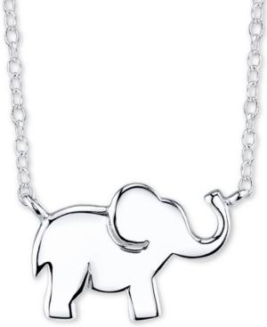 Unwritten Elephant Pendant Necklace In Sterling Silver, 16+2