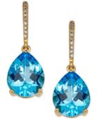 Blue Topaz (5-1/3 Ct. T.w.) & Diamond Accent Drop Earrings In 14k Gold