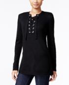 Kensie Lace-up High-low Sweater, A Macy's Exclusive Style