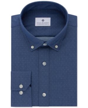 Ryan Seacrest Distinction Men's Slim-fit Non-iron Indigo Dot Dress Shirt, Only At Macy's