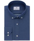 Ryan Seacrest Distinction Men's Slim-fit Non-iron Indigo Dot Dress Shirt, Only At Macy's