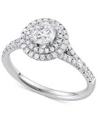 Macy's Star Signature Diamond Double Halo Engagement Ring (1-1/10 Ct. T.w.) In 14k White Gold