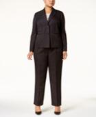 Le Suit Plus Size Pinstriped Two-button Pantsuit & Shell