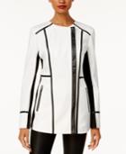 Inc International Concepts Faux-leather-trim Moto Jacket, Created For Macy's