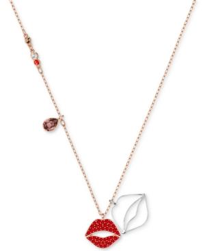 Swarovski Two-tone Crystal Lip Pendant Necklace, 14-4/5 + 3 Extender