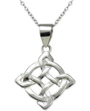 Filigree Abstract Pendant Necklace In Sterling Silver