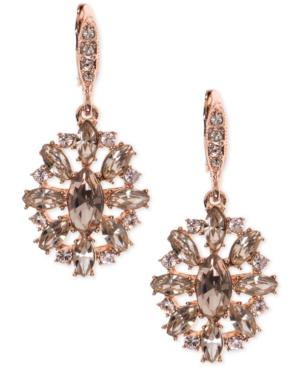 Givenchy Rose Gold-tone Chocolate Crystal Cluster Drop Earrings
