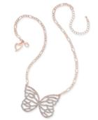 Thalia Sodi Pave Butterfly Pendant Necklace, 18 + 3 Extender, Created For Macy's