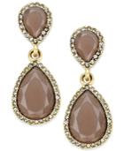Inc International Concepts Gold-tone Brown Crystal Double Drop Earrings, Only At Macy's
