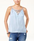 American Rag Juniors' Hammered-satin Lace-up Camisole, Created For Macy's